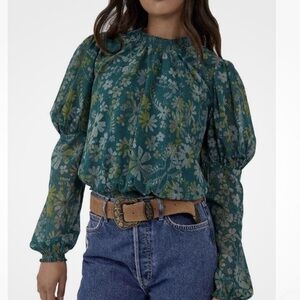 Free People Floral  Blouse